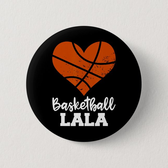 Basketball Lala Fun Basketball Heart Grandma La La 6 Cm Round Badge (Front)