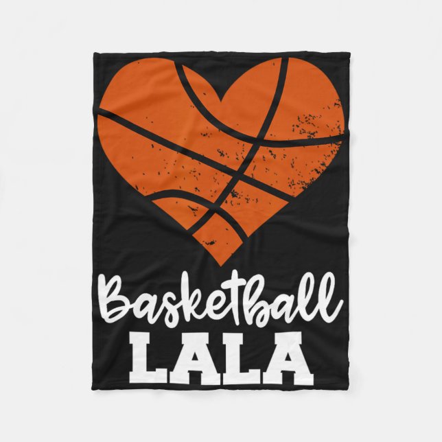 Basketball Lala Fun Basketball Heart Grandma La La Fleece Blanket (Front)