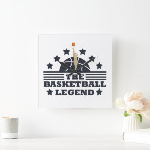 Basketball legend player for coach square wall clock
