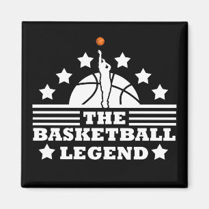 Basketball legend player white orange ball magnet