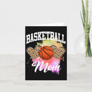 Basketball Leopard Heart Tie Dye Basketball Mum Ma Card
