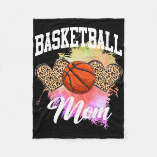 Basketball Leopard Heart Tie Dye Basketball Mum Ma Fleece Blanket