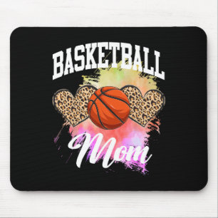 Basketball Leopard Heart tie dye Basketball Mum Ma Mouse Mat