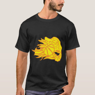 basketball leopards flame logo fire animal T-Shirt