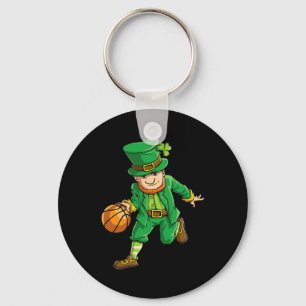 Basketball Leprechaun St Patricks Day Boys Kids Me Key Ring