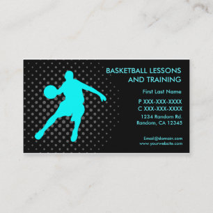 Basketball lessons training custom business cards