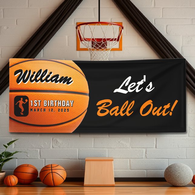 Basketball Let's Ball Out Birthday Party Banner (Basketball Let's Ball Out Birthday Party Banner
)