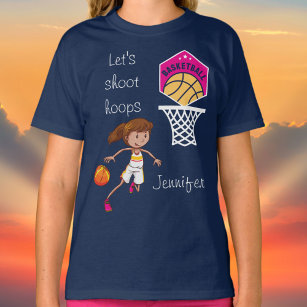 Basketball "Let's Shoot Hoops" Personalised   T-Sh T-Shirt