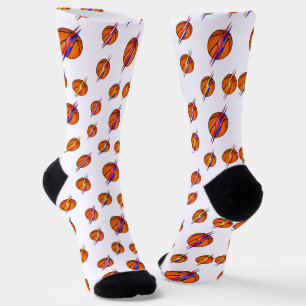 Basketball Lightning Bolts Pattern Sports Socks