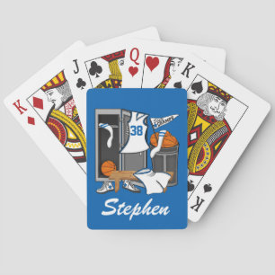 Basketball Locker Room Custom Player Name Number Playing Cards