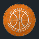Basketball logo dartboard with custom name<br><div class="desc">Basketball logo dartboard game with custom name. Cute wall decoration for mancave,  bedroom,  dorm room,  bar ,  pub,  club etc. Add your own name and funny quote. Fun gift ideas for Birthday or Christmas. Presents for players,  fans and best coach.</div>