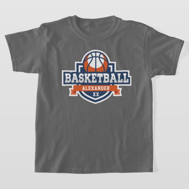 Basketball Logo Personalise T-Shirt (Laydown)