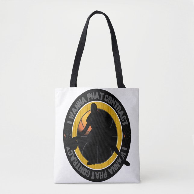 basketball logo, sports design, custom logo, baske tote bag (Front)