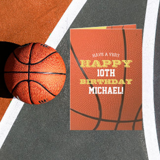 Basketball Look Add Your Name and Year Birthday Card