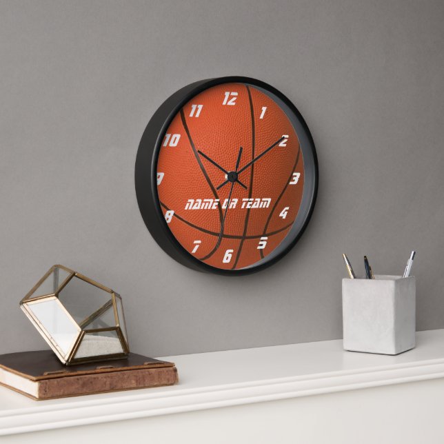 Basketball Look Personalised Wall Clock (Office)