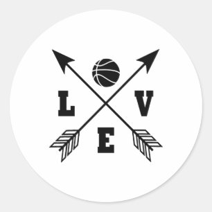 Basketball Love 2  Classic Round Sticker