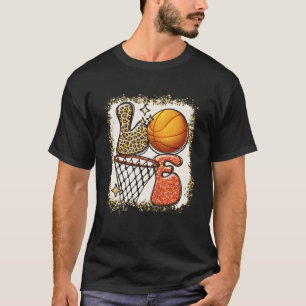 Basketball LOVE Baller Girl Leopard Print Sunflowe T-Shirt
