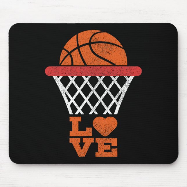 Basketball Love Basketball Lover Girl Boy Basketba Mouse Mat (Front)