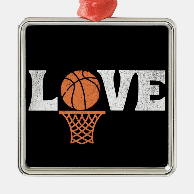 Basketball Love Metal Tree Decoration (Front)