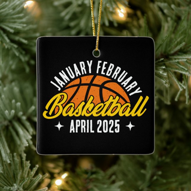 Basketball Lover Cool Player Modern Personalised Ceramic Ornament (Tree)