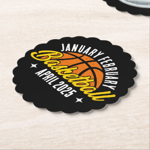 Basketball Lover Cool Player Modern Personalised Paper Coaster
