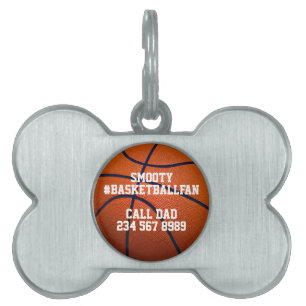 Basketball Lover Dog Cat Pet ID Tag