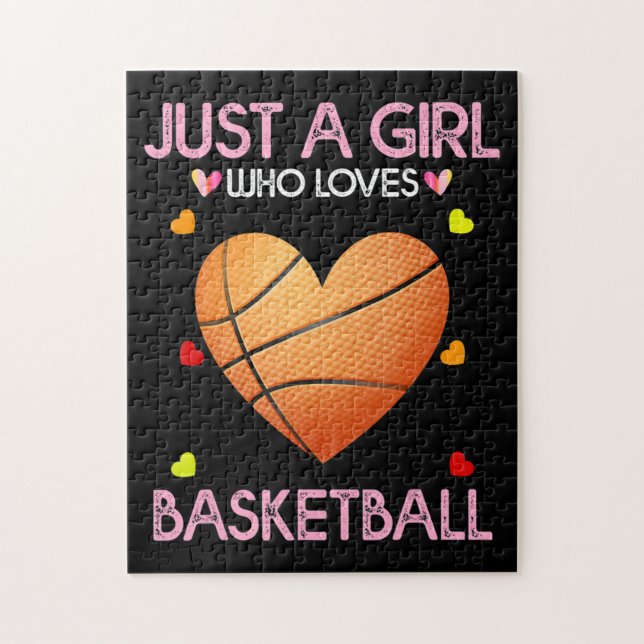 Basketball Lover Women Gift Just A Girl Who Loves Jigsaw Puzzle (Vertical)