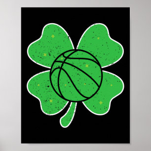 Basketball Lovers Clove St Patricks Day Kids Poster