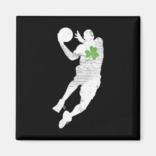 Basketball Lovers Green Shamrock Leaf St Patricks Magnet
