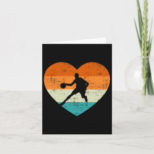 Basketball Lovers Heart Love Retro Valentines Day Card