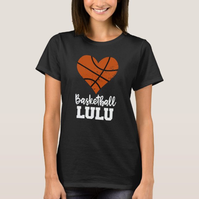 Basketball Lulu Basketball Heart Grandma Lulu T-Shirt (Front)