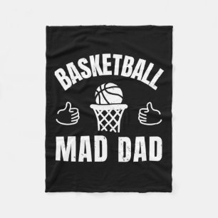 Basketball Mad Dad Fleece Blanket
