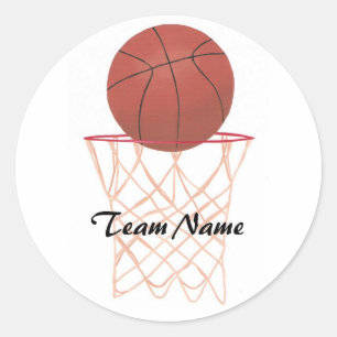 Basketball making the basket, Team Name stickers