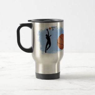 Basketball Male Player and Ball personalize Travel Mug