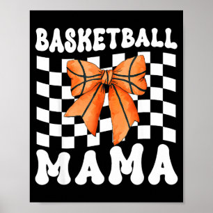Basketball Mama Coquette Bow Game Day Funny Sports Poster