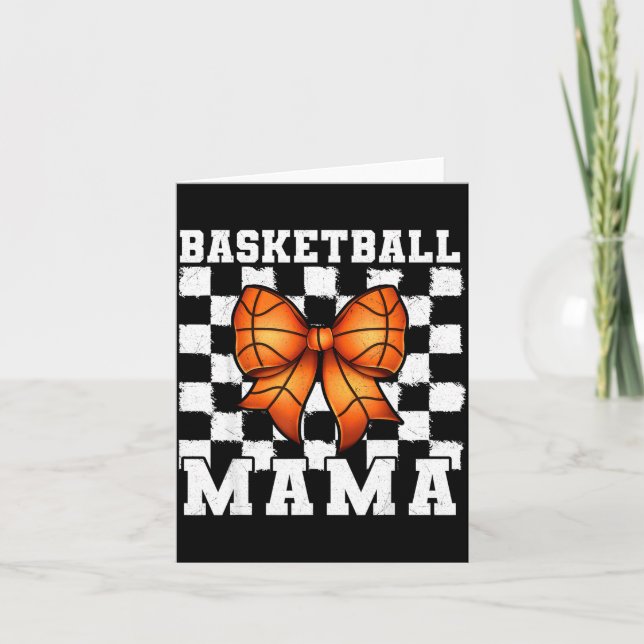 Basketball Mama Coquette Bow Game Day Funny Srts L Card (Front)