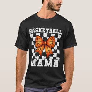 Basketball Mama Coquette Bow Game Day Funny Srts L T-Shirt
