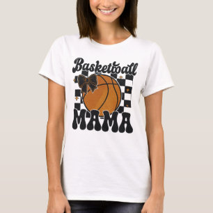 Basketball Mama Glitter Shirt Design with Bow 