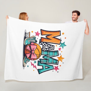 Basketball Mama Leopard Print Sporty Mother's Day Fleece Blanket