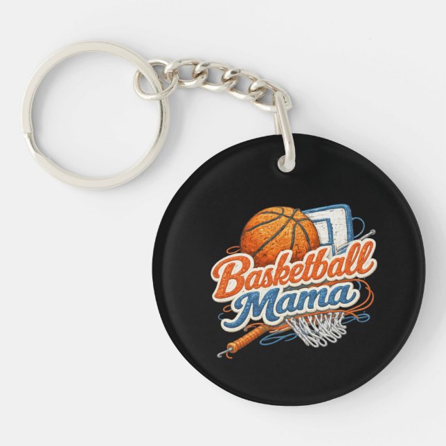 Basketball Mama Personalized Team Keychain (Front)