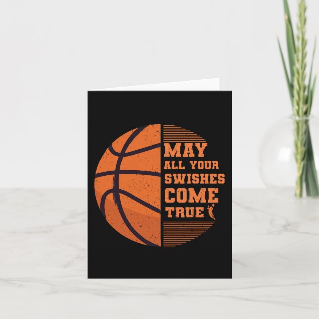 Basketball May All Your Swishes Come True College  Card (Front)