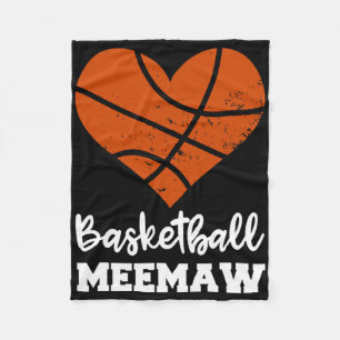 Basketball Meemaw Fun Basketball Heart Grandma Mee Fleece Blanket