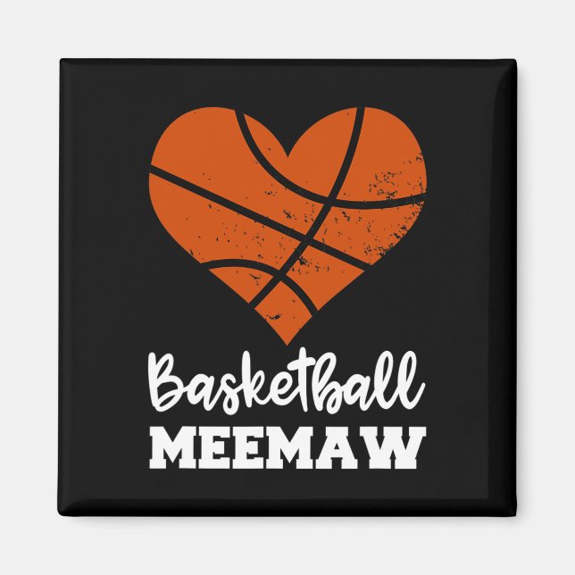 Basketball Meemaw Fun Basketball Heart Grandma Mee Magnet (Front)