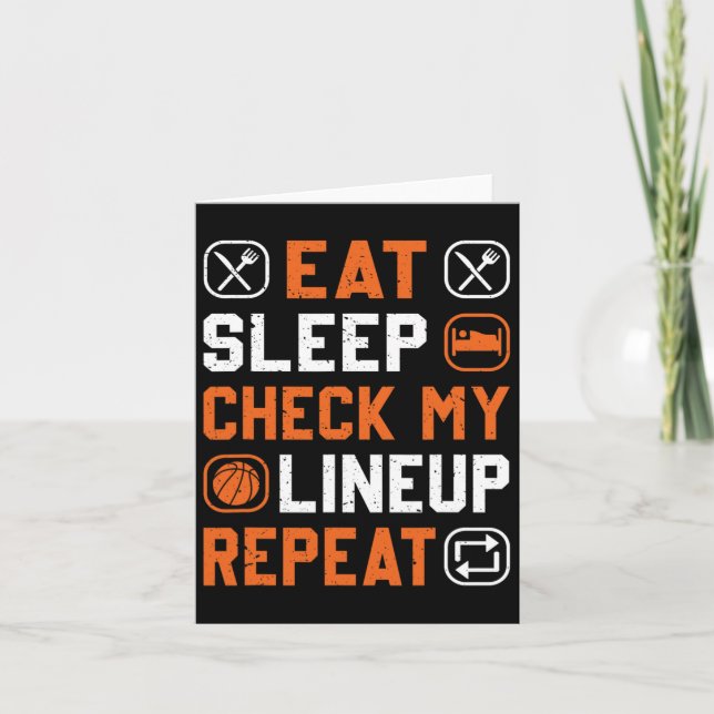 Basketball Men Boy Check My Line Up Basketball Pla Card (Front)