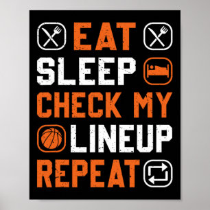 Basketball Men Boy Check My Line Up Basketball Pla Poster