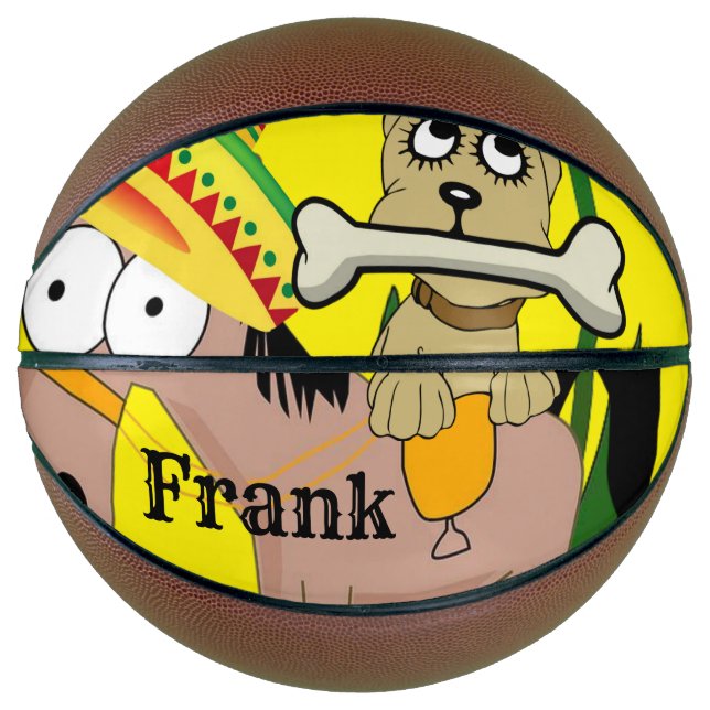 Basketball Mexican Donkey Dog Sombrero (Front)