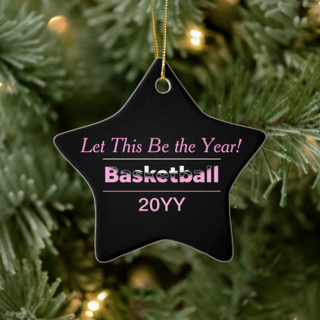 Basketball Minimalist Geometric Arch  Ceramic Orna Tree Decoration (Tree)