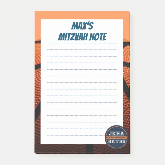 Basketball Mitzvot Post-it Notes (Front)