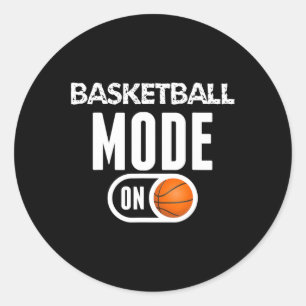 Basketball mode on basketball sport Fun Classic Round Sticker