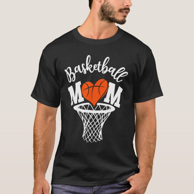 Basketball Mom Cute  Distressed Leopard Mother s D T-Shirt (Front)